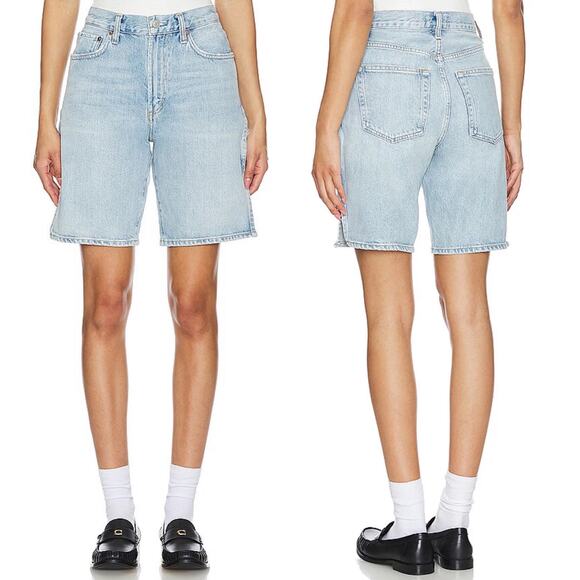 Agolde Pants - AGOLDE Vida Split Seam Denim Shorts Women’s Size 28 Light Wash Casual